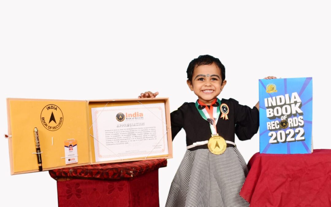 ഇന്ത്യ ബുക്ക് ഓഫ് റെക്കോർഡ്സിൽ ഇടം നേടി രണ്ട് വയസ്സുകാരി