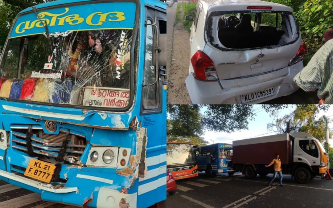 ആറ്റിങ്ങൽ പൂവൻപാറയിൽ കൂട്ടയിടി