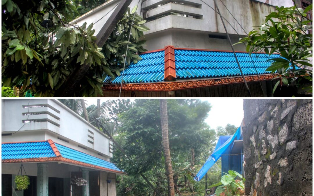 വീടിന് മുന്നിൽ ചുറ്റുമതിലും ഇലക്ട്രിക് പോസ്റ്റും തകർന്നു വീണു; ആളപായമില്ല