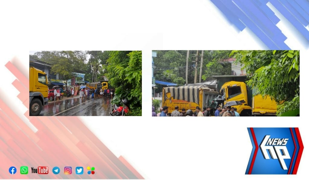 കല്ലമ്പലത്ത് രണ്ടു ടോറസ് ലോറികൾ കൂട്ടിമുട്ടി അപകടം