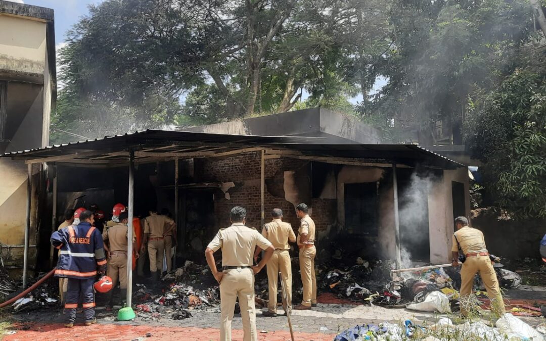 മടവൂർ പഞ്ചായത്തിൻറെ പ്ലാസ്റ്റിക് സംഭരണ കേന്ദ്രം കത്തി നശിച്ചു