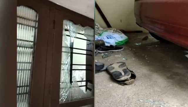 സിപിഎം ജില്ലാ സെക്രട്ടറിയുടെ വീടിന് നേരെ കല്ലേറ്