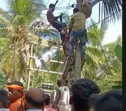 യുവാവ് ട്രാന്‍സ്‌ഫോമറിന് മുകളില്‍ കയറി; വൈദ്യുതി ലൈനിലൂടെ നടന്നു