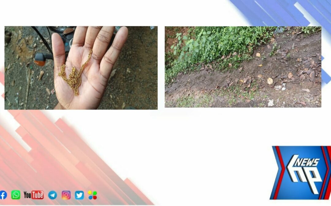 റോഡരികിൽ ഒഴുക്കിയ കക്കൂസ് മാലിന്യത്തിൽ നിന്ന് സ്വർണ്ണമാല ലഭിച്ചു