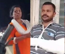 കടയ്ക്കലിൽ നടുറോഡില്‍ തമ്മിലടിച്ച് സ്ത്രീകള്‍; യുവാവിന്റെ കൈ തല്ലിയൊടിച്ചു