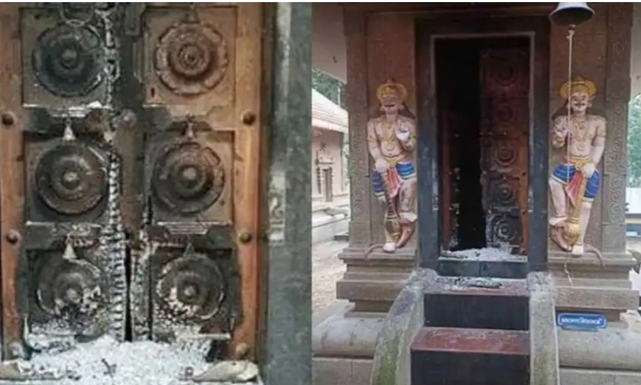 ആയിരവില്ലി ക്ഷേത്രത്തിലെ വാതിലുകൾക്ക് തീയിട്ടശേഷം മോഷണശ്രമം നടന്നതായി പരാതി