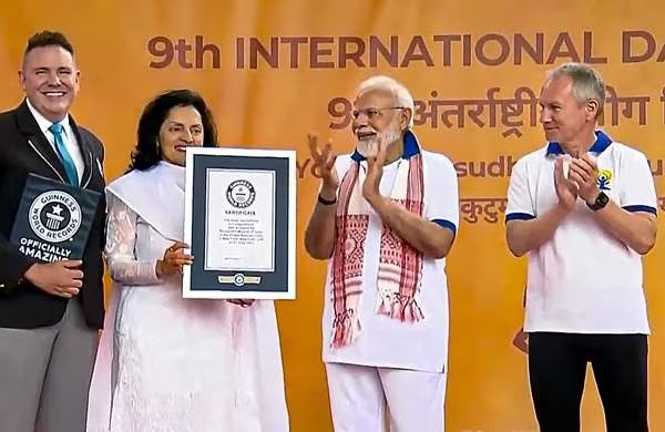 ചരിത്രമെഴുതി; യുഎന്‍ ആസ്ഥാനത്തെ യോഗാ ദിനാഘോഷത്തിന് ലോക റെക്കോര്‍ഡ്