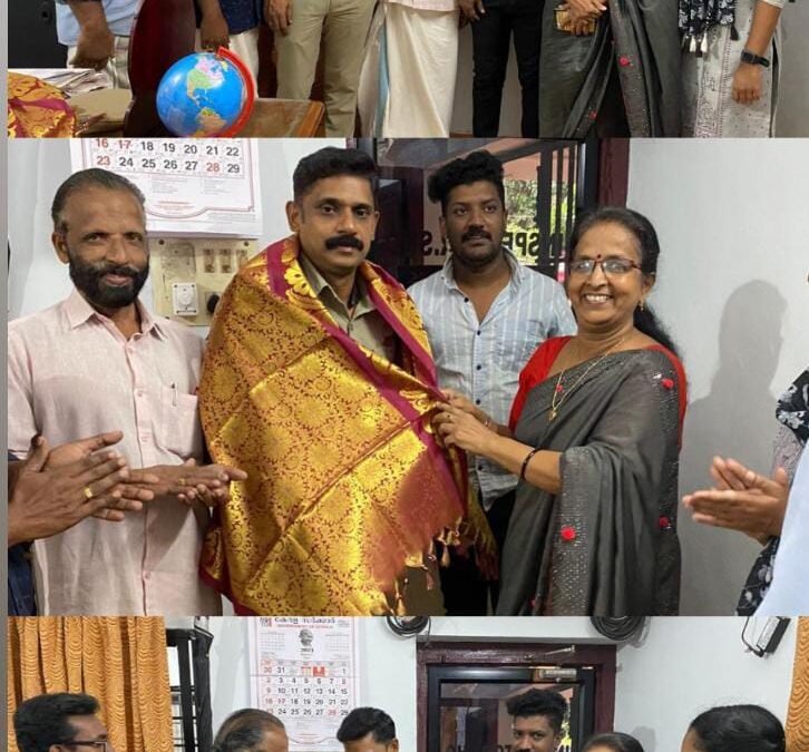 നാടോടി ദമ്പതികൾ തട്ടിക്കൊണ്ട്പോയ കുഞ്ഞിനെ രക്ഷിച്ച ചിറയിൻകീഴ് എസ് എച്ച് ഒ യ്ക്ക് ആദരവ് നൽകി