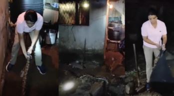 തിരുവനന്തപുരത്ത് വീട്ടിലെ പിവിസി പൈപ്പിനുള്ളിൽ പെരുമ്പാമ്പ്