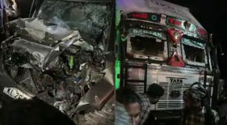 ലോറിയും കാറും കൂട്ടിമുട്ടി 2 മരണം; അപകടത്തിൽ ദുരൂഹതയെന്ന് പോലീസ്