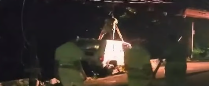 പൊലീസ് ജീപ്പ് പാർവതി പുത്തനാറിലേക്ക് മറിഞ്ഞു; പൊലീസുകാർ രക്ഷപ്പെട്ടു