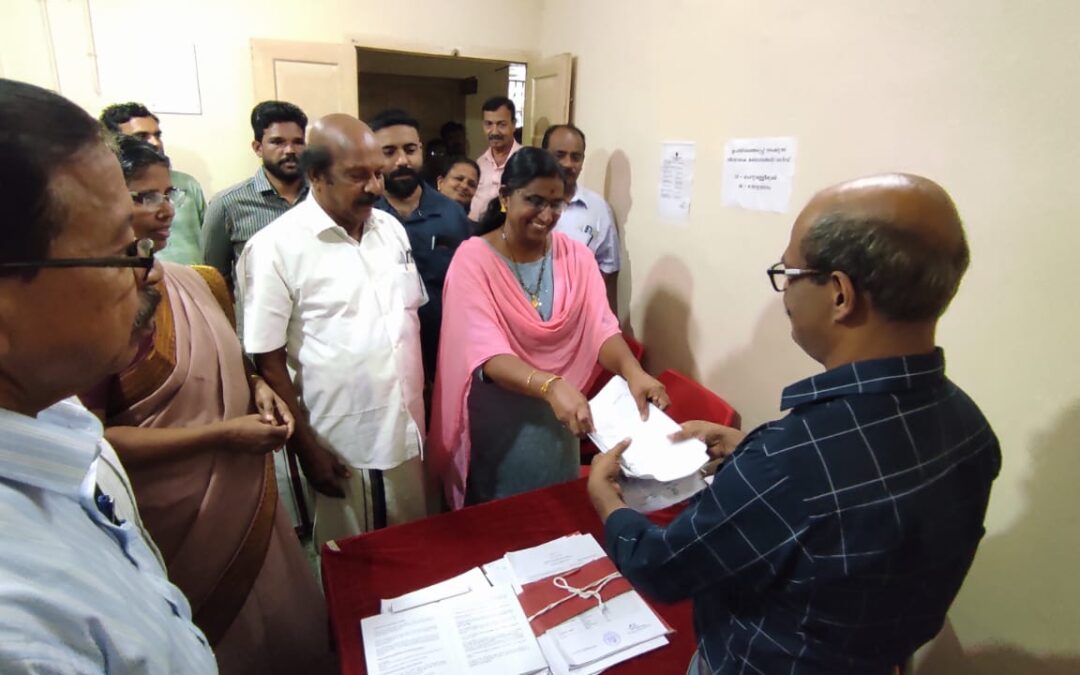 എൽഡിഎഫ് സ്ഥാനാർഥി എം.എസ് മഞ്ജു നാമനിർദ്ദേശ പത്രിക നൽകി