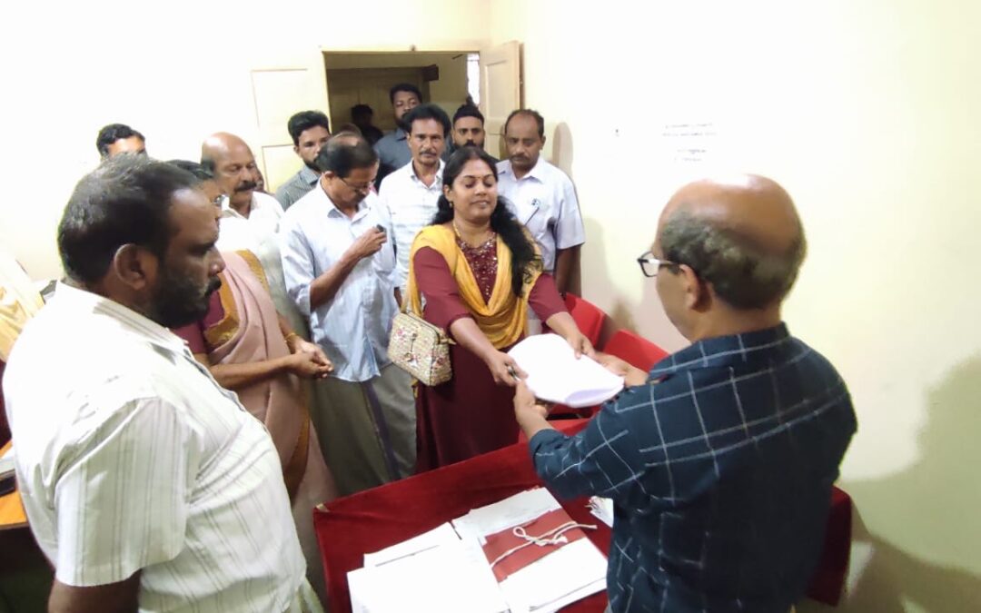 എൽഡിഎഫ് സ്ഥാനാർഥി ജി. ലേഖ നാമനിർദ്ദേശ പത്രിക നൽകി
