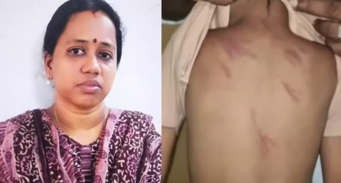 ഒരു മാസമായി കുട്ടിക്ക് സ്കൂളിൽ പോകാൻ പേടി, മുൻപും ദേഹത്ത് അടിയുടെ പാടുകൾ