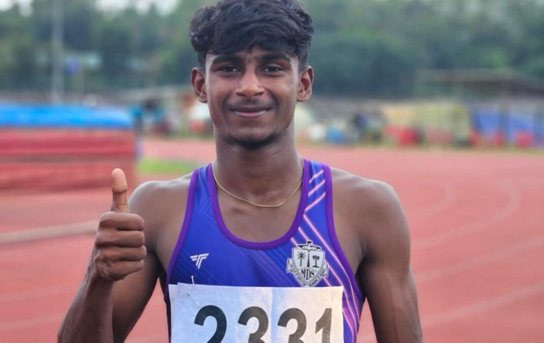 റവന്യൂ ജില്ലാ സ്കൂൾ കായികമേളയിൽ സീനിയർ വിഭാഗം ഓട്ടമത്സരത്തിൽ മികവാർന്ന വിജയം നേടി അനന്ദു സുകു