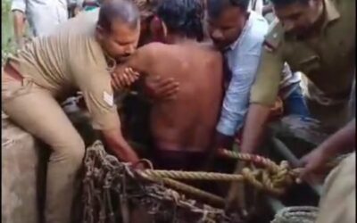 കിണറ്റിലകപ്പെട്ട മദ്ധ്യവയസ്കനെ ഫയർഫോഴ്സ് രക്ഷപ്പെടുത്തി