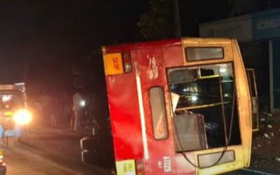 കെഎസ്ആര്‍ടിസി ബസ് മറിഞ്ഞു; 15 പേര്‍ക്ക് പരിക്ക്, ഒരാളുടെ നില ഗുരുതരം