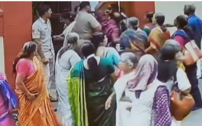പൊലീസുകാരിയുടെ മുഖത്ത് കൈ കൊണ്ടത് അബദ്ധത്തില്‍; സിസിടിവി ദൃശ്യങ്ങള്‍ പുറത്ത്