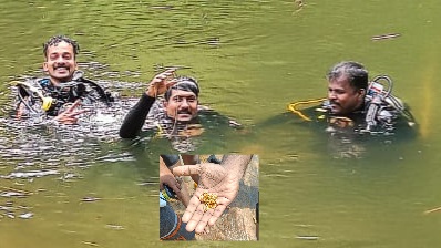 നദിയിൽ നഷ്ടപ്പെട്ട സ്വർണ്ണമാല സ്കൂബാ ടീം മുങ്ങിയെടുത്ത് ഉടമസ്ഥന് നൽകി