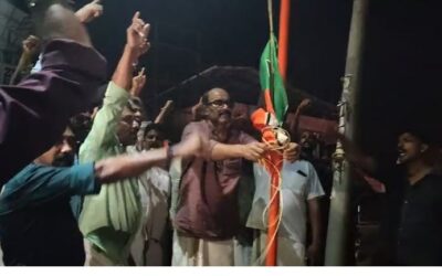 ‘അവസാനത്തെ കളി’യെന്ന് ഭീഷണി; സിഐ എടുത്തുമാറ്റിയ കൊടിമരം നാട്ടി ബിജെപി പ്രവര്‍ത്തകര്‍