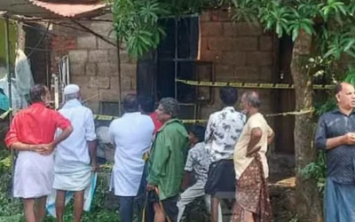 കോട്ടയത്ത് വീടിന് തീപിടിച്ച് വീട്ടമ്മ മരിച്ചു; ഭര്ത്താവിനും മക്കള്ക്കും ഗുരുതര പരിക്ക്