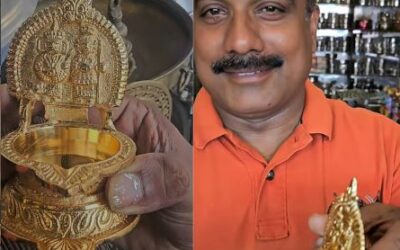 സ്വര്‍ണ നിറത്തിലുള്ള മുത്തപ്പന്‍ വിളക്ക് ‘സമ്മാനം’, പൊലീസ് ഉദ്യോഗസ്ഥര്‍ ഉപഹാരം കൈപ്പറ്റുന്ന ദൃശ്യം റീല്‍സായി പങ്കുവെച്ച് വ്യവസായി