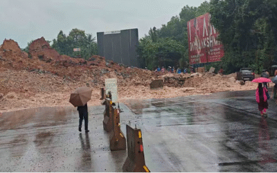 ദേശീയപാത 66 ന് സമീപം വീണ്ടും മണ്ണിടിച്ചില്‍, ചെറുവത്തൂരില്‍ വീരമലക്കുന്ന് ഇടിഞ്ഞുവീണു