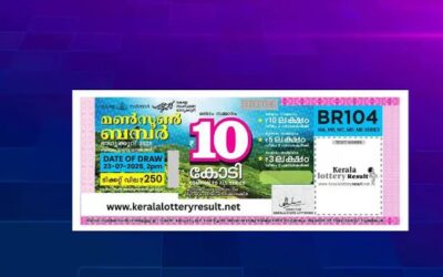 മൺസൂൺ ബമ്പർ ലോട്ടറി ഫലം പ്രഖ്യാപിച്ചു
