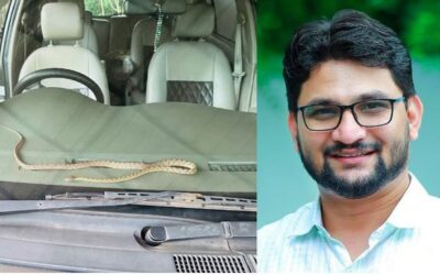 മുഹമ്മദ് മുഹസിന്‍ എംഎല്‍എയുടെ വാഹനത്തില്‍ പാമ്പ്; ശ്രദ്ധിക്കണമെന്ന ഉപദേശത്തിന് രസകരമായ കമന്റുകള്‍