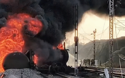 തമിഴ്‌നാട്ടില്‍ ചരക്ക് ട്രെയിനിന് തീപിടിച്ചു; അപകടം തിരുവള്ളൂരില്‍, ആളപായമില്ല