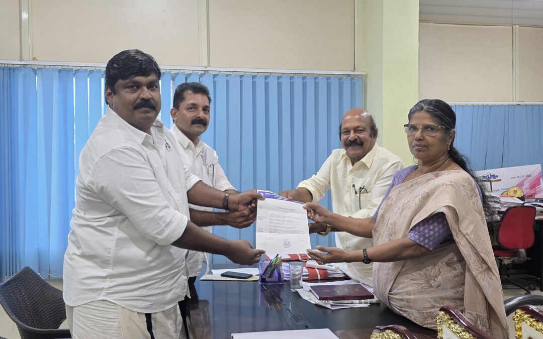 ആറ്റിങ്ങലിലെ ഗതാഗത ക്രമീകരണം വ്യാപാരി വ്യവസായി ഏകോപന സമിതി ഭാരവാഹികൾ നഗരസഭ ഭരണകർത്താക്കൾക്ക് കത്ത് നൽകി