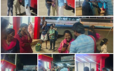 ബസ്സിൽ വെച്ച് ദേഹാസ്വാസ്ഥ്യം അനുഭവപ്പെട്ട ആളിന് പ്രാഥമിക ചികിത്സ നൽകിയ പെൺകുട്ടികൾക്ക് അനുമോദനം നൽകി