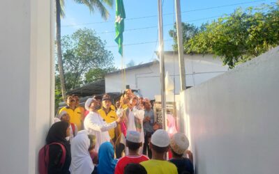 നബിദിനത്തോടനുബന്ധിച്ച് മസ്ജിദ് ഇമാംസൈഫുദ്ദീൻ മുസ്ലിയാർ പതാക ഉയർത്തി