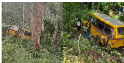 കിളിമാനൂരിൽ സ്കൂൾ ബസ് മറിഞ്ഞ് അപകടം; പരുക്കേറ്റ കുട്ടികളെ ആശുപത്രിയിലേക്ക് മാറ്റി