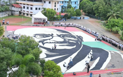 10,000 കിലോ ഉപ്പില്‍ ഗാന്ധിജിയുടെ ഛായാചിത്രം, ലോക റെക്കോര്‍ഡ്