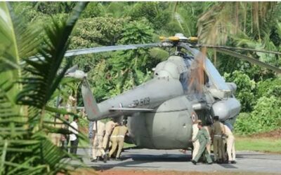 രാഷ്ട്രപതി സഞ്ചരിച്ച ഹെലികോപ്റ്റര്‍ കോണ്‍ക്രീറ്റില്‍ താഴ്ന്നു, പൊലീസും ഫയര്‍ഫോഴ്‌സും ചേര്‍ന്ന് തള്ളിനീക്കി, സുരക്ഷാ വീഴ്ച