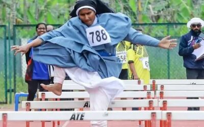 ‘സിസ്റ്ററേ, കണ്‍ഗ്രാച്സ്’; തിരുവസ്ത്രത്തില്‍ പാദരക്ഷകളിടാതെ ഹര്‍ഡില്‍സില്‍ സ്വര്‍ണം, അഭിനന്ദന പ്രവാഹം