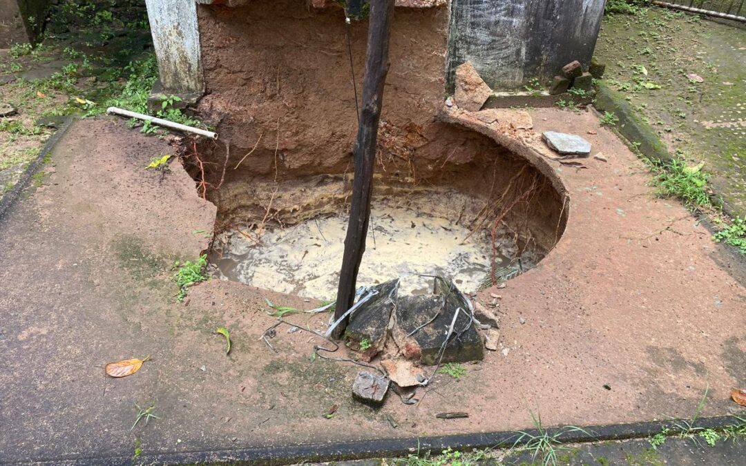 ആറ്റിങ്ങലിൽ ശക്തമായ മഴയിൽ കിണർ ഇടിഞ്ഞു താണു