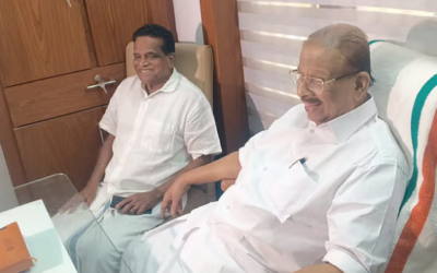 കെ സുധാകരന്റെ വീട്ടിലെത്തി ടികെ ഗോവിന്ദന്‍ മാസ്റ്റര്‍; ഷാൾ അണിയിച്ച് സ്വീകരണം