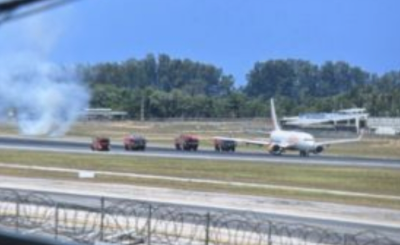 ലാൻഡിങ്ങിനിടെ എയർ ഇന്ത്യ എക്സ്പ്രസ് വിമാനത്തിന്‍റെ ലാൻഡിങ് ഗിയർ തകർന്ന് അപകടം