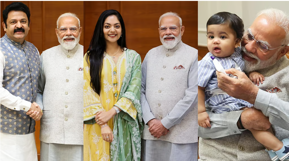 ഓമിയെ ഓമനിച്ച് മോദി; അഹാനയുടെ കല്യാണം ക്ഷണിക്കാന് പോയതോ?; പ്രധാനമന്ത്രിയ്ക്കൊപ്പം കുടുംബസമേതം കൃഷ്ണ കുമാര്
