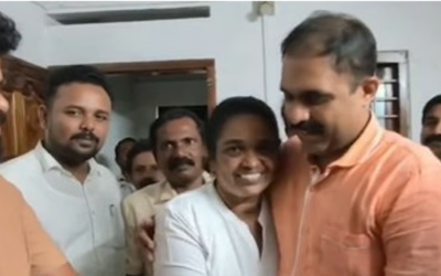 ആരോഗ്യ മന്ത്രിക്കെതിരെ മത്സരിക്കുന്ന സ്ഥാനാര്‍ഥിക്ക് പിന്തുണ; അബിന്‍ വര്‍ക്കിക്ക് കെട്ടിവയ്ക്കാനുള്ള തുക കൈമാറി ഉഷ