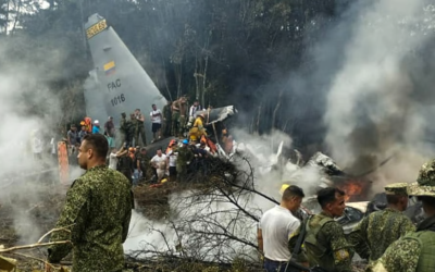 പറന്നുയര്‍ന്ന് മിനിറ്റുകള്‍ക്കകം തകര്‍ന്നുവീണു; കൊളംബിയന്‍ സൈനിക വിമാനം തകര്‍ന്ന് 66 മരണം