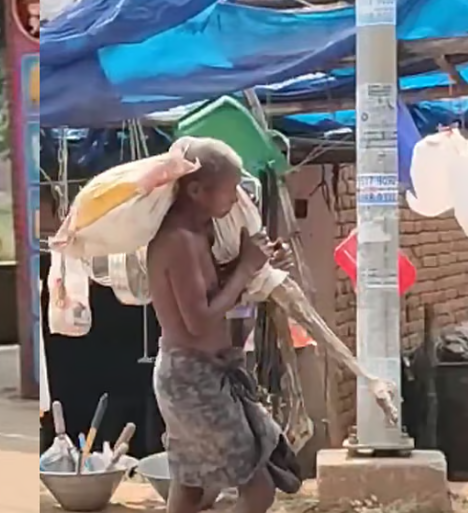 മരിച്ചുപോയ സഹോദരിയുടെ പണം പിന്‍വലിക്കാനെത്തി, ഉടമ നേരിട്ടെത്തണമെന്ന് ബാങ്ക്; അസ്ഥികൂടം തോളിലേറ്റി ബാങ്കിലെത്തി വയോധികന്‍