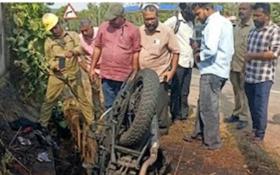 മട്ടന്നൂരില്‍ ഇലക്ട്രിക് പോസ്റ്റിലിടിച്ച് ബൈക്ക് കത്തി ; പൊള്ളലേറ്റ യുവാവ് മരിച്ചു