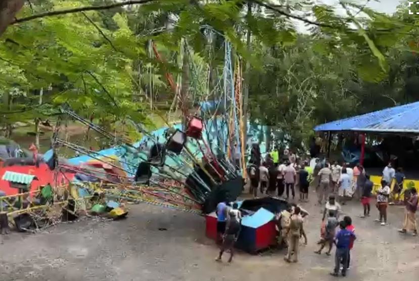 വെമ്പായത്തെ ഹാപ്പി ലാൻഡില്‍ റൈഡ്‌ പൊട്ടി വീണ് അപകടം