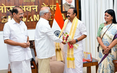 വിവിഐപികളുടെ നിര, 15,000 ഇരിപ്പിടങ്ങൾ; ​ഗാലറിയിലും സൗകര്യം; സത്യപ്രതിജ്ഞ കൂറ്റൻ സ്ക്രീനിലും