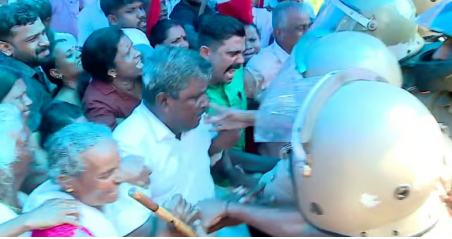 മലയിടംതുരുത്തില്‍ കുടിയൊഴിപ്പിക്കല്‍; പ്രതിഷേധിച്ച് പട്ടികജാതി കുടുംബങ്ങള്‍, സംഘര്‍ഷം, ഇടപെട്ട് ആഭ്യന്തരമന്ത്രി