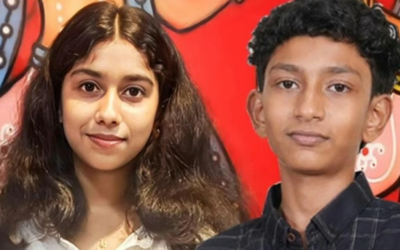ക്ഷേത്രക്കുളത്തിൽ വീണ കൂട്ടുകാരിക്ക് രക്ഷകരായി റിഷികയും റിഥിനും