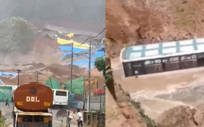തൊഴിലാളികളുമായി എത്തിയ ബസ് ഒലിച്ചുപോയി; പള്ളിയും വീടും മണ്ണിനടിയില്; രക്ഷാപ്രവര്ത്തനം ദുഷ്കരം